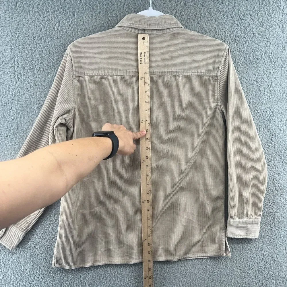 NWT Stitchfix Bixby Nomad Button-down Corduroy Shacket size 12-14 girls Tan